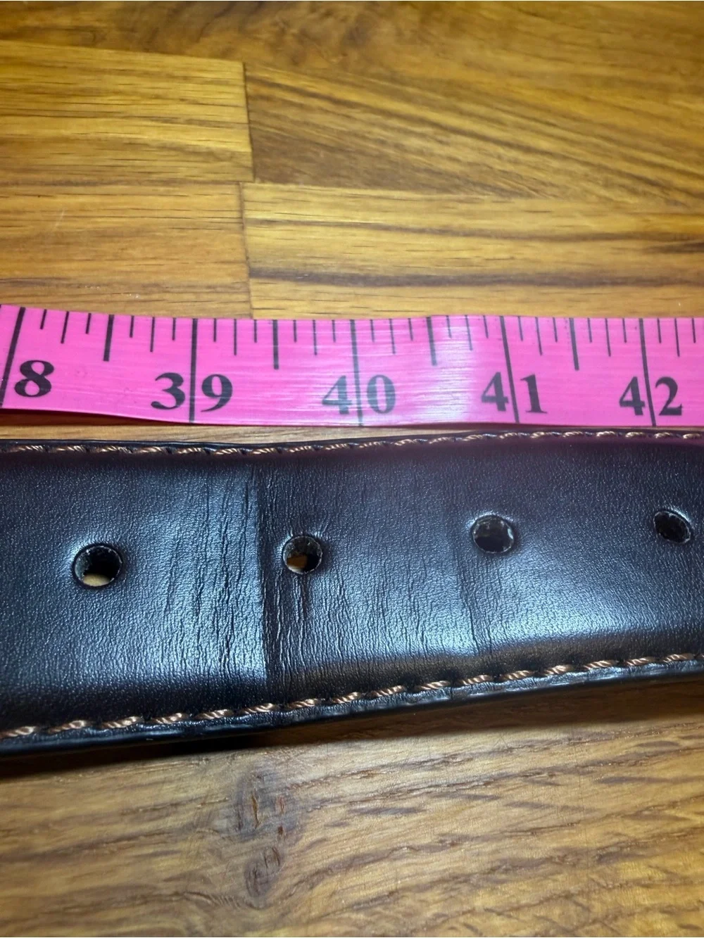 Men's Brown Leather Belt with Brass Buckle (024)